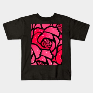 Spring Bloom of Bright Roses Kids T-Shirt